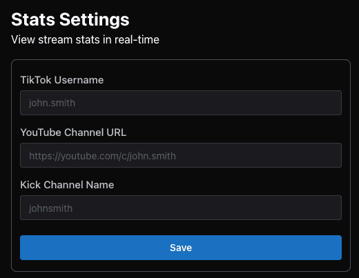 Stats Settings
